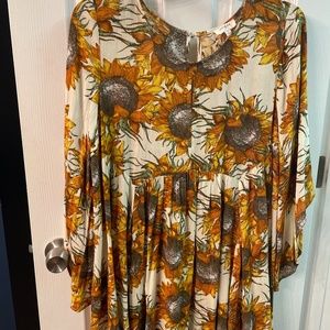 Umgee Van Gogh Sunflower Flowy Mini-Dress (boutique purchase)